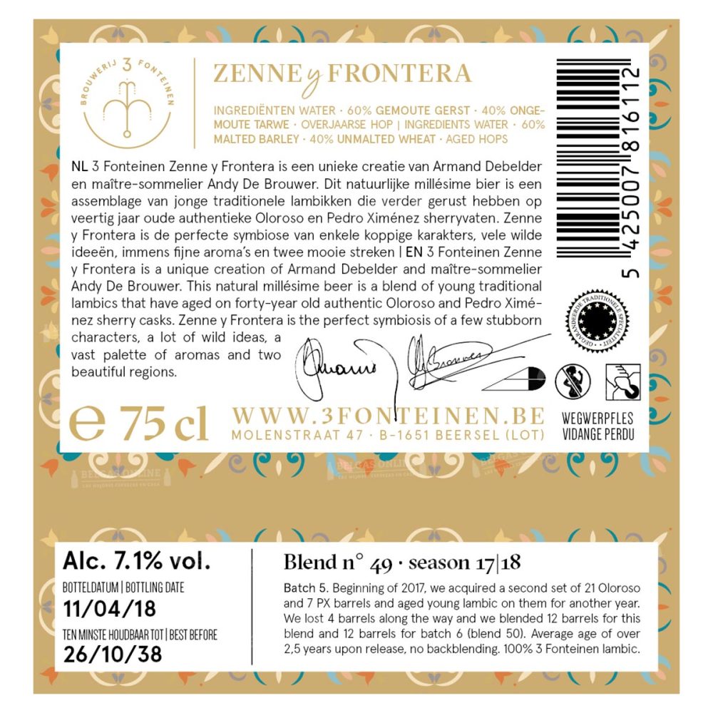 3F Zenne y Frontera 17/18 #49 75cl