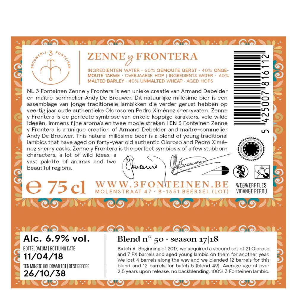 3F Zenne y Frontera 17/18 #49 75cl