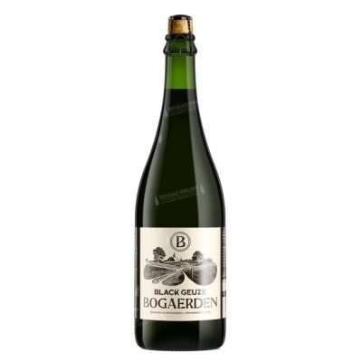 Botella de Bogaerden Black Geuze de Sako Brewery, geuze oscura madurada en barrica de coñac
