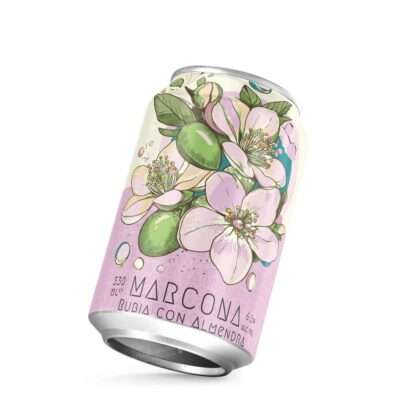Lata de Marcona de Cervecería De Zarra, Belgian Blonde con almendra Marcona de Valencia