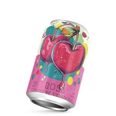 Lata de Rosa de Cervecería De Zarra, cherry ale dulce con cerezas de Zarra, Valencia