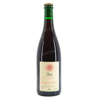 Botella de Coexistence Kriek - Peach 2025, lambic de Pellicle Vergistingen con cereza Gorsem y melocotón blanco belga.