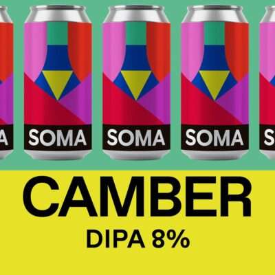 Lata de SOMA Camber DIPA con lúpulos Motueka y Kohatu