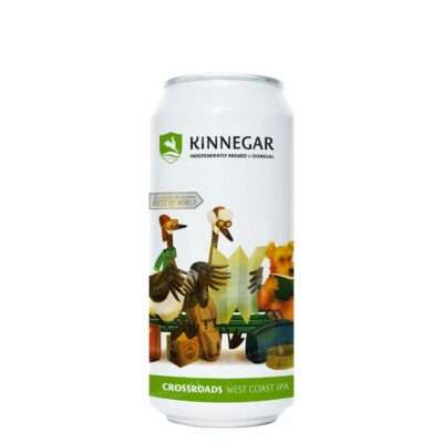 Lata de Kinnegar Crossroads 44cl, West Coast IPA irlandesa de Kinnegar Brewing