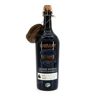 Botella de Chimay Grande Réserve fermentada en barricas de whisky 2022 de 75 cl