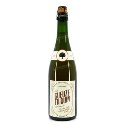 Botella de Oude Gueuze Tilquin à l'ancienne Whisky Tourbé de Gueuzerie Tilquin, gueuze belga envejecida en barricas de whisky escocés turbado, añada 2023-2024