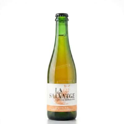 Botella de La Salvatge Viu-Viu, sour de fermentación espontánea con melocotón