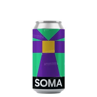 Lata de SOMA Commuter 44cl, Hazy IPA de 6,5% vol. con lúpulos Nelson Sauvin y Nectaron de la cervecera catalana SOMA Beer