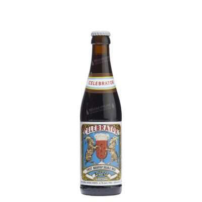 Botella de Ayinger Celebrator, Doppelbock oscura de Ayinger Privatbrauerei, 33cl